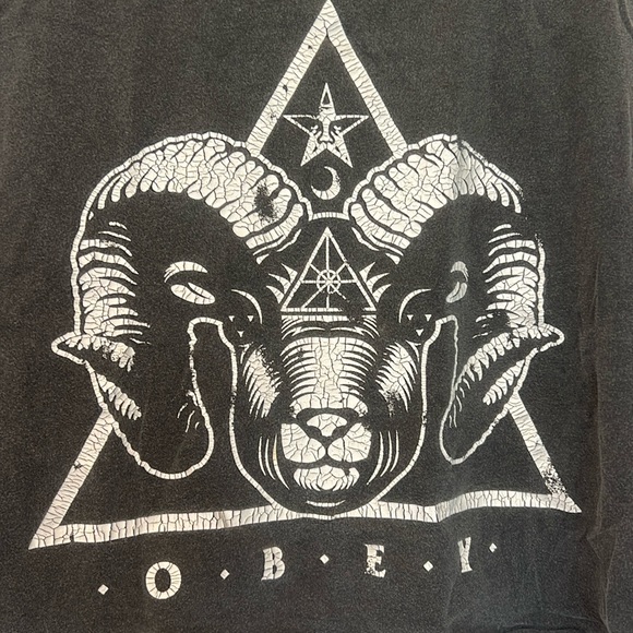 Obey Crackled Cropped Tank - Picture 1 of 2